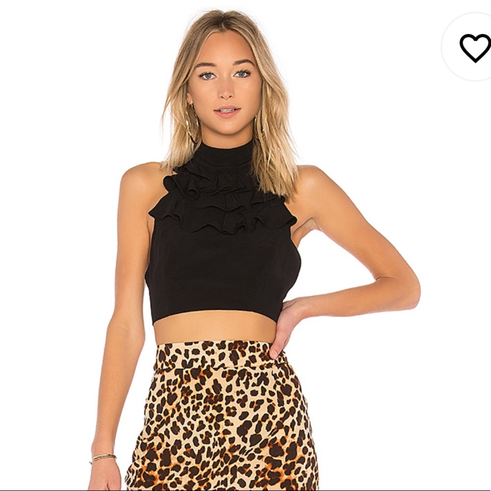 For Love & Lemons Mockingbird Ruffled Crop Top